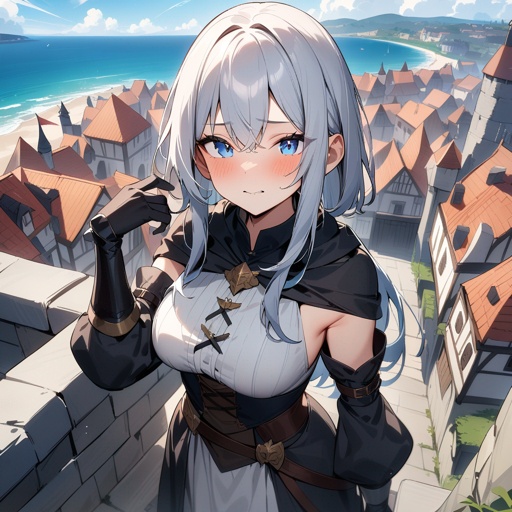 medieval city near an ocean