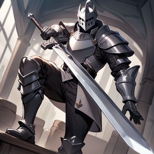 One guy knight with a great sword